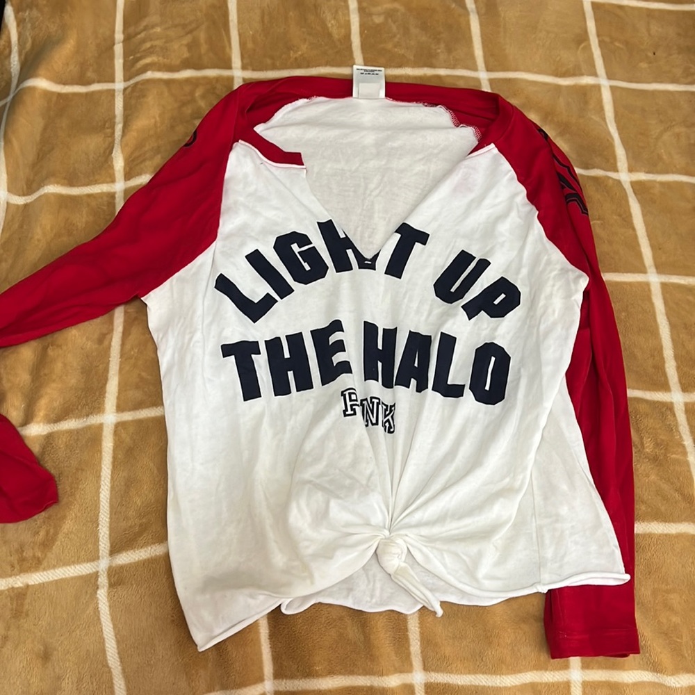 Victoria Secret PINK Light up the halo angels baseball raglan Medium